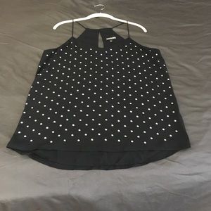 Black flowy tank with silver studs